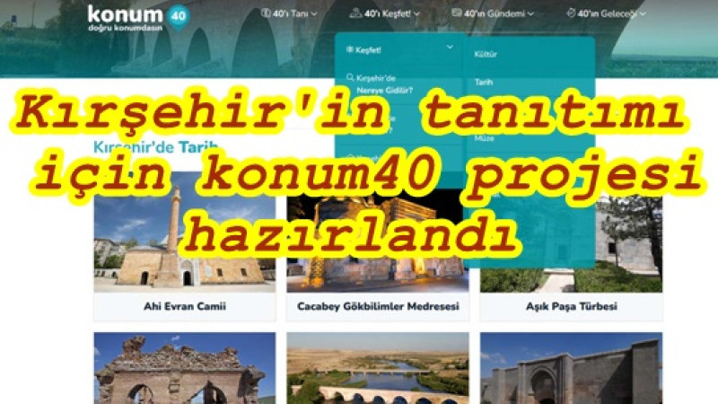 Kırşehir'in tanıtımı için konum40 projesi hazırlandı