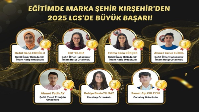 Kırşehir’den 7 öğrenci, 2025 LGS’de tüm soruları doğru yanıtladı
