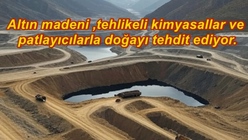 Altın madeni ,tehlikeli kimyasallar ve patlayıcılarla doğayı tehdit ediyor. 