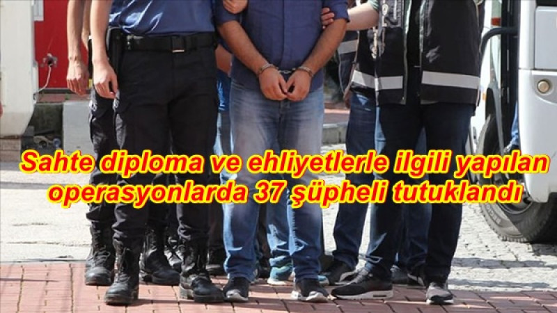 Sahte diploma ve ehliyetlerle ilgili yapılan operasyonlarda 37 şüpheli tutuklandı