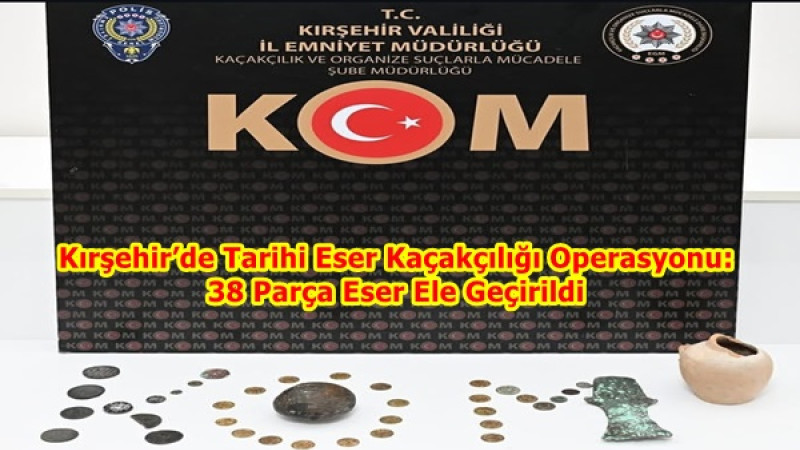 Kırşehir’de Tarihi Eser Kaçakçılığı Operasyonu: 38 Parça Eser Ele Geçirildi