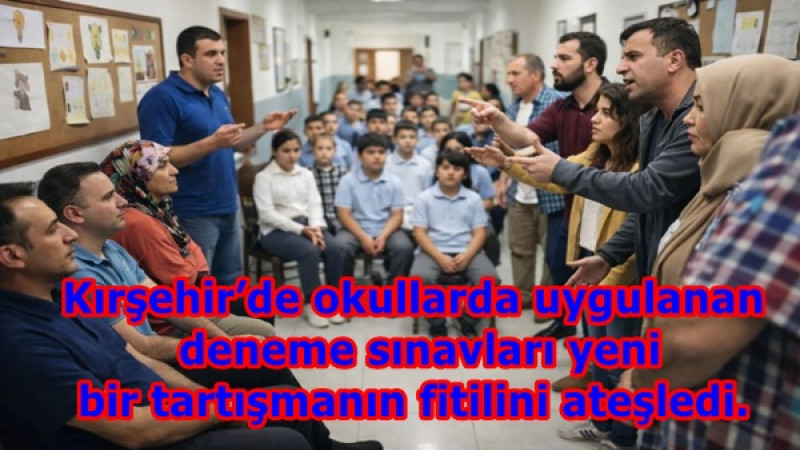 Kırşehir’de okullarda uygulanan deneme sınavları yeni bir tartışmanın fitilini ateşledi. 