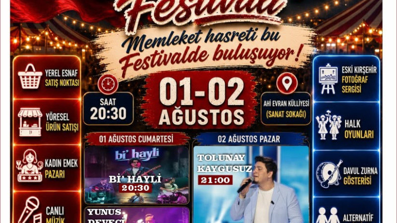  Gurbetçi Festivali, 1-2 Ağustos 2026 tarihlerinde yapılacak