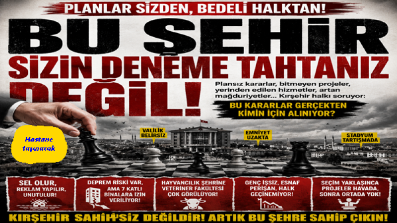 Bu şehir sizin deneme tahtanız değil.